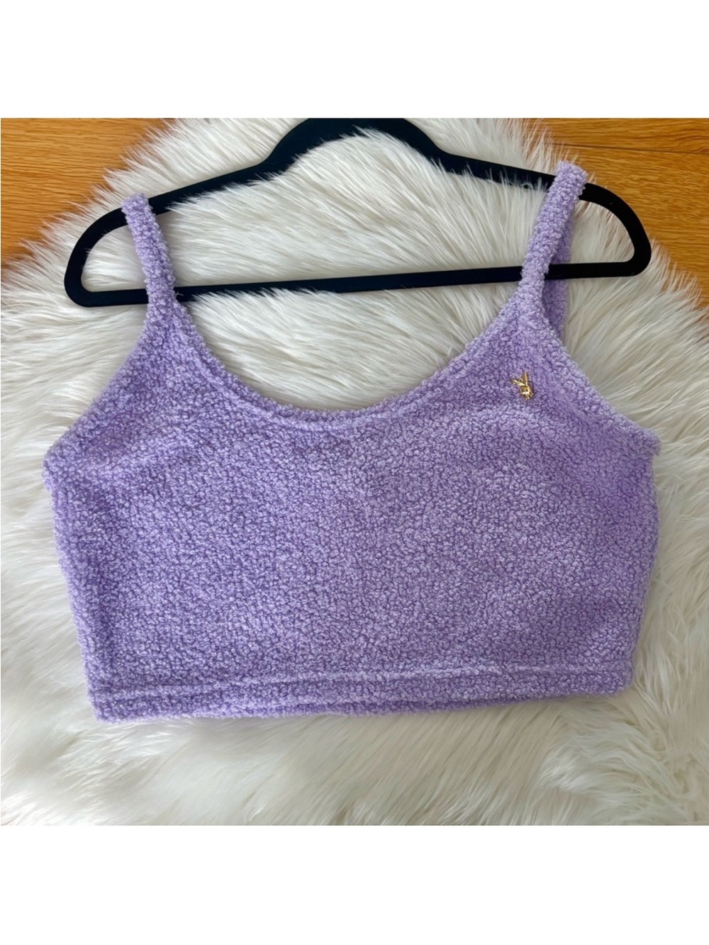 Playboy x Yandy Fuzzy Lavender Crop Top